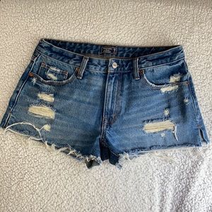 Abercrombie medium wash jean shorts